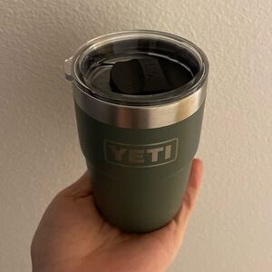 Yeti Olive Green Insulated Tumbler with Clear Lid